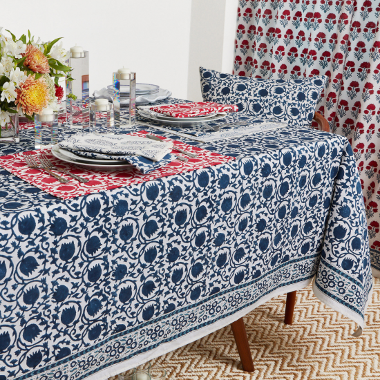 Lotus Tablecloth - Blue
